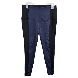 Squeem Rio Style Women's High Waisted Slimming Workout Leggings Sz XL Blue/Black